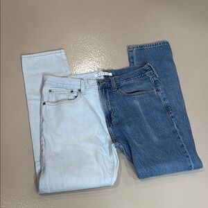 PacSun Light and Dark Blue two toned Slim Taper Jeans Size 31x32 fits 29” waist
